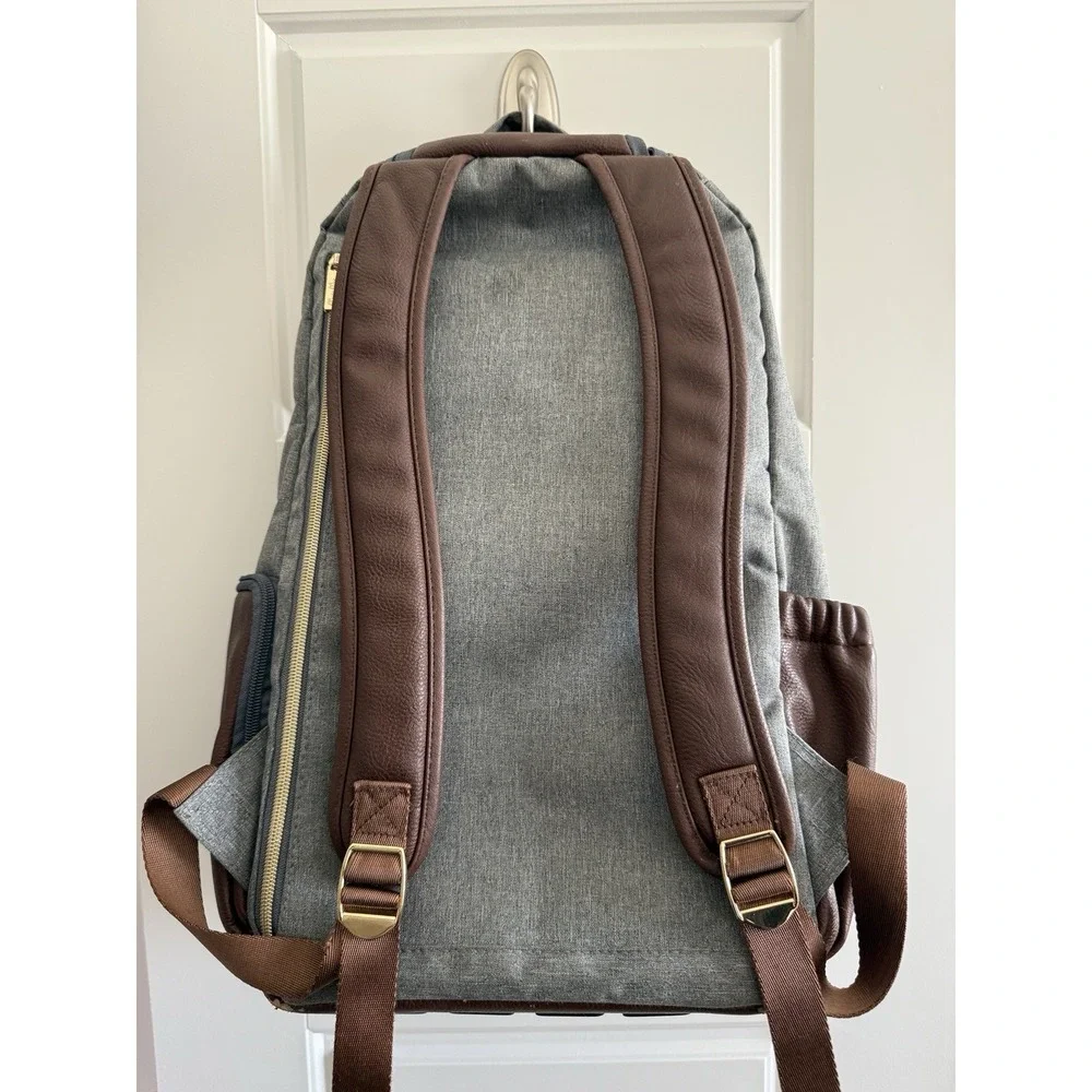 Itzy Ritzy Boss Backpack Diaper Bag Handsome Heather Gray Functional 17 Pockets